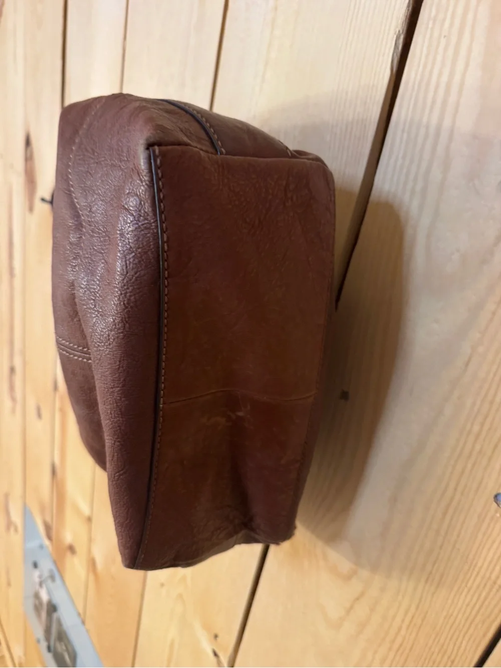 Frye Melissa Leather Hobo Shoulder Bag Cognac Brown Large Slouchy Tote